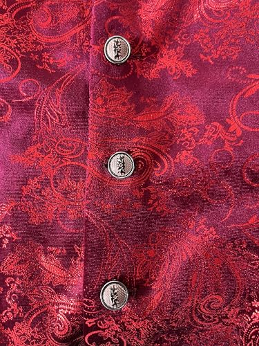 Mens Classic 2pc Bag Hip Metal Paisley Printed Single breasted Tank Top Tie Pocket Suit or Tailcoat Vest4