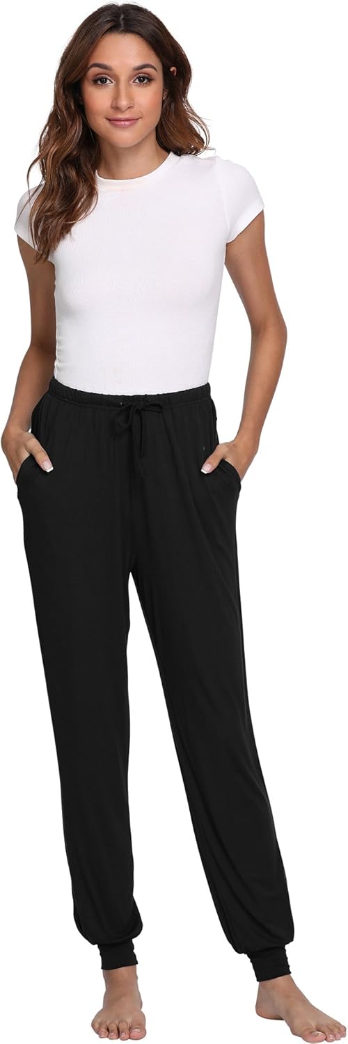 GYS Women's Pajama Pants - Viscose Made from Bamboo, Joggers Pants with Pockets Comfy Lounge Sleep Pants Pj Bottoms - Image 4