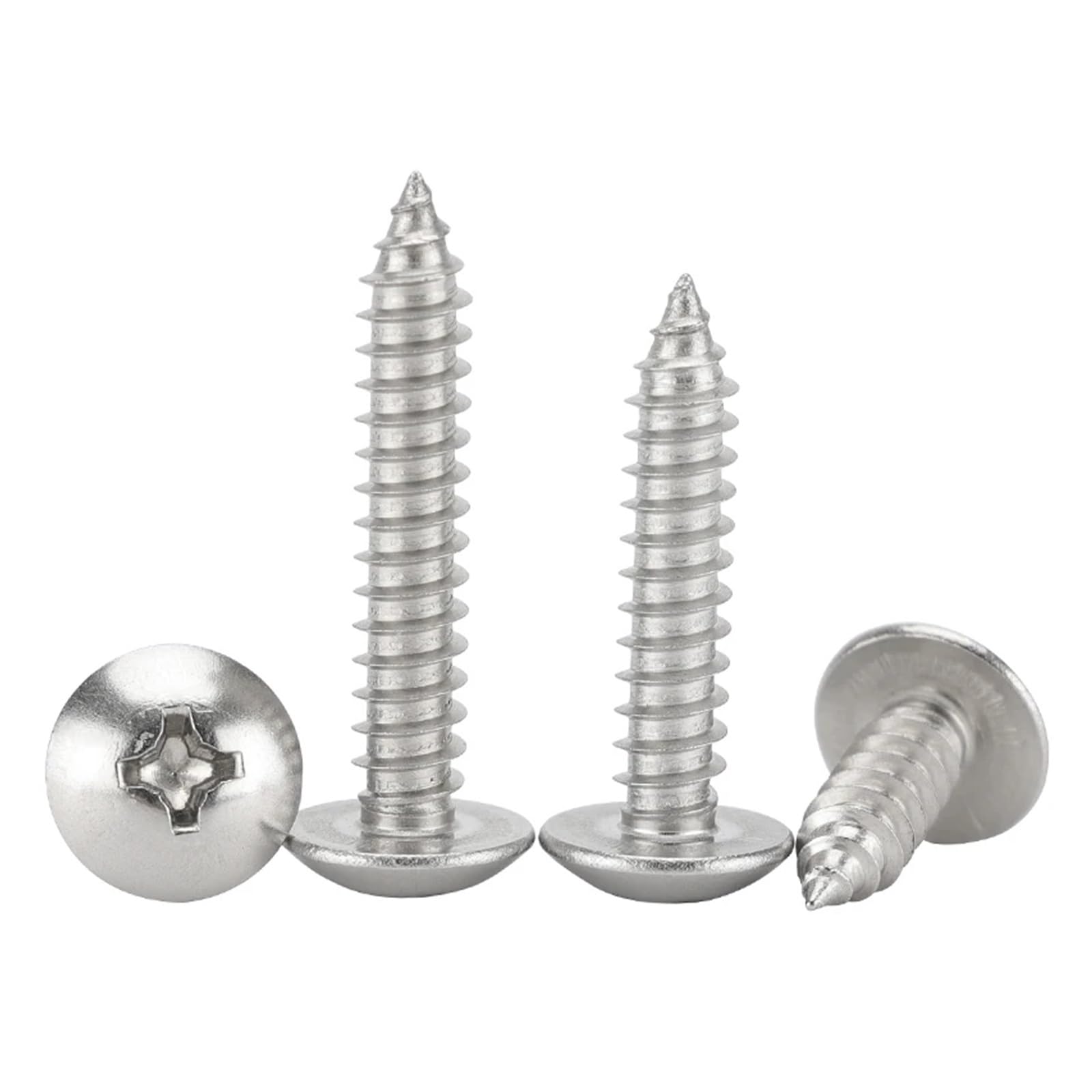 Viti autofilettanti, Confezione di viti autofilettanti for legno a testa cilindrica con intaglio a croce M3-M6 in acciaio inossidabile 304(14mm,M3 (50pcs))