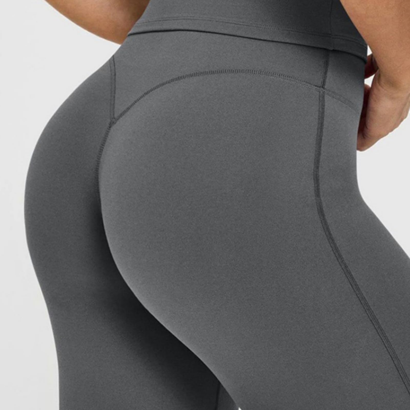 Generisch Damskie legginsy z prostymi nogawkami, bezszwowe z przodu, wysoka talia, efekt push-up, idealne do jogi i fitnessu