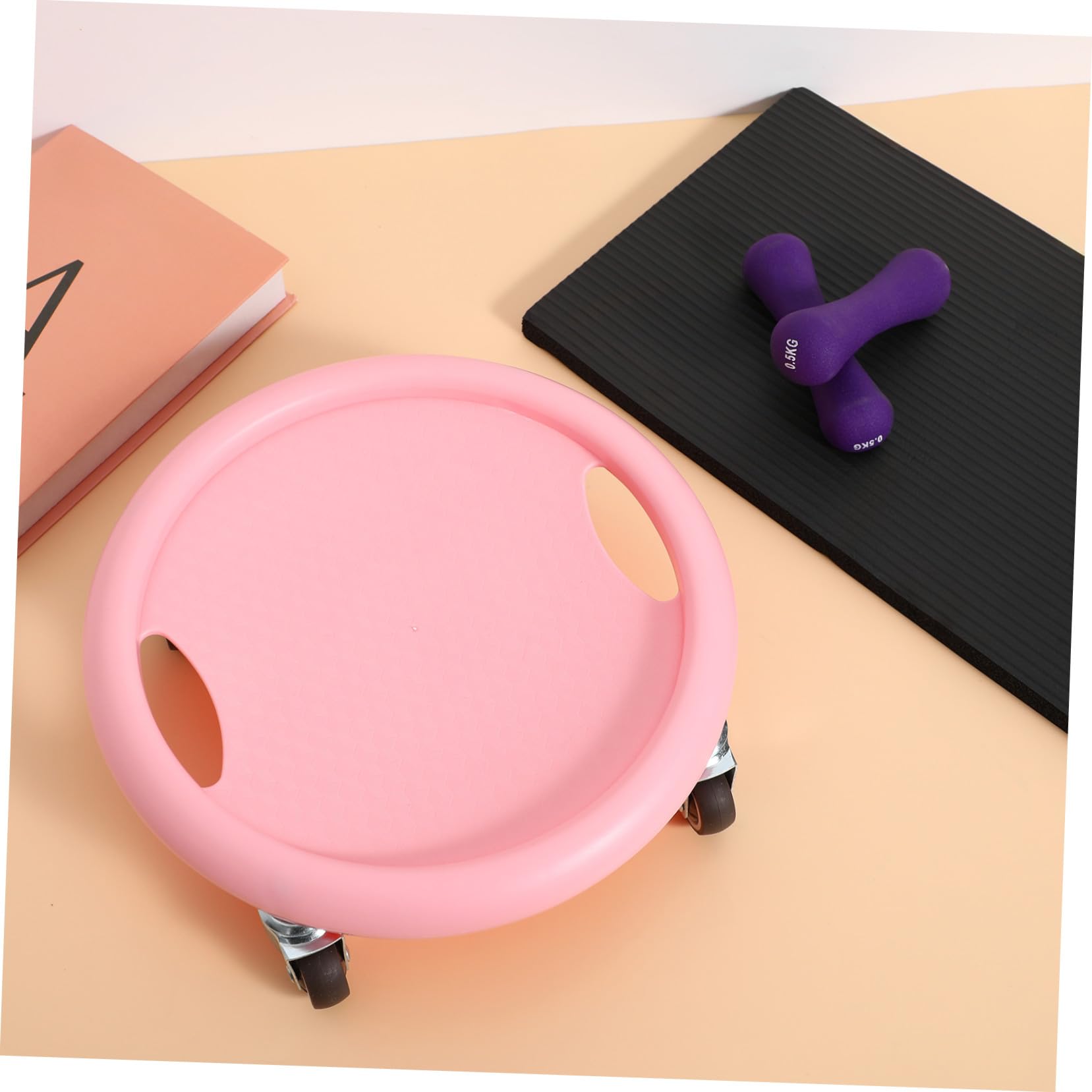 BESPORTBLE Ruota Addominali Ruote con Tappetino Antiscivolo Silenziosa per Allenamento Core Multi-direzionale Attrezzo Fitness Donna