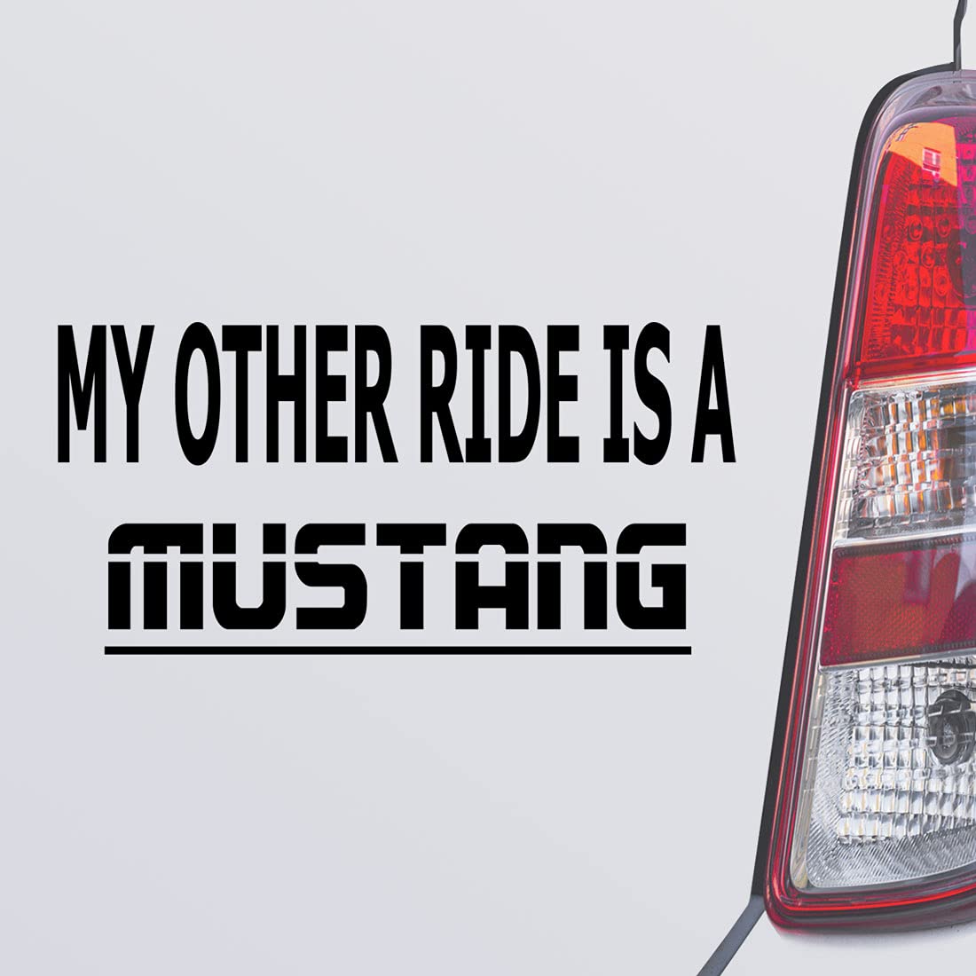 Custom Brother - My Other Ride is A Mustang Black Color Car Laptop Wall Bumper Decal Sticker, DesJ19