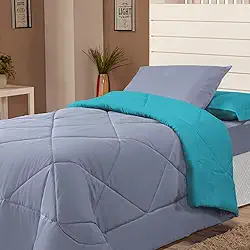 Edredom Avulso Solteiro Coberdrom Cobertor Margarida (Tiffany e Cinza)