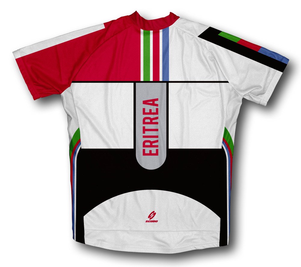 ScudoPro Eritrea Short Sleeve Cycling Jersey for Men - Size XL White