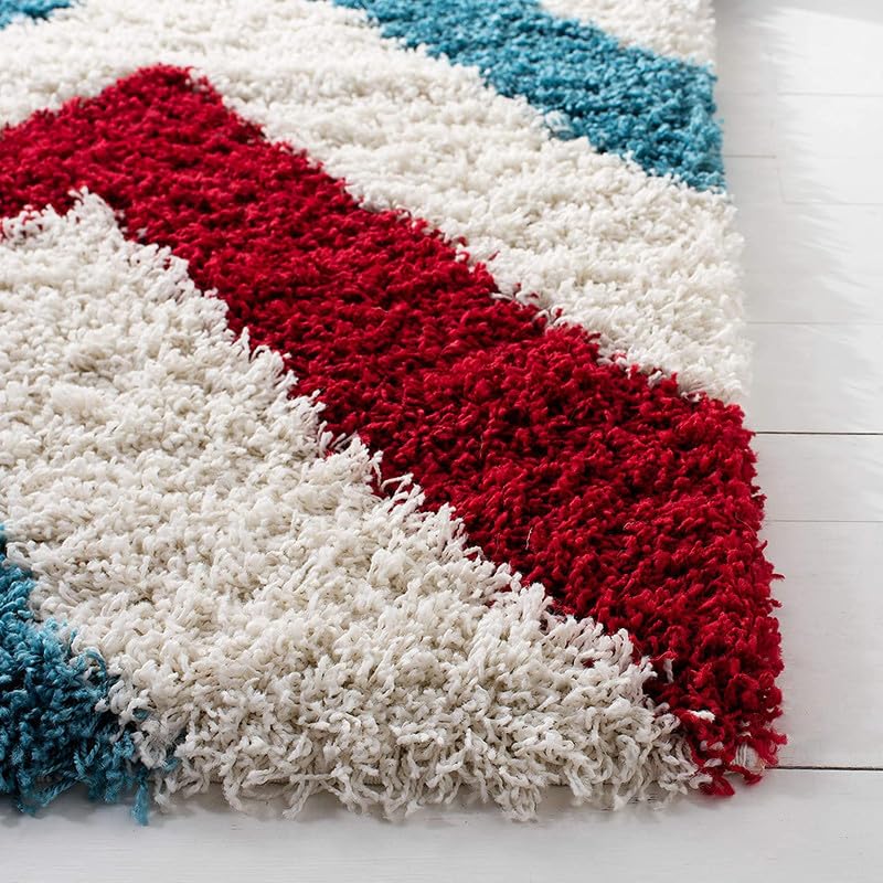 Image of Carpet for Living Room, Bedroom and Hall Handmade Microfiber Cozy Soft and Fluffy Shaggy Area Rug with 2 inch Thick Anti Skid Carpet [3x5 Feet Zig zag]