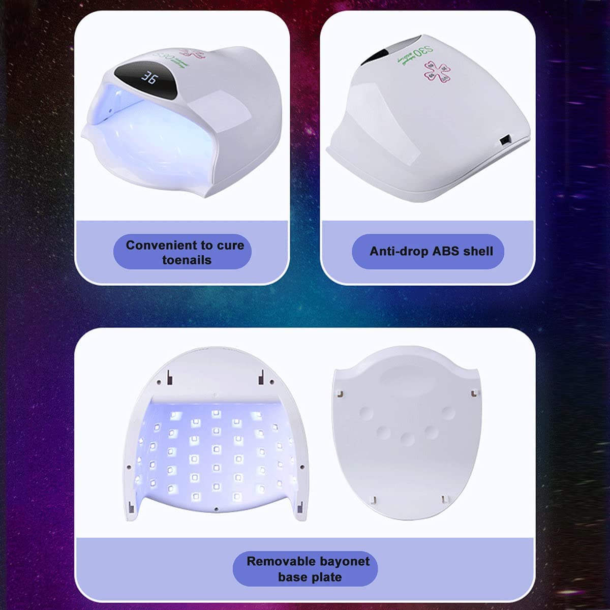 Lampa do paznokci Suszarka do paznokci 80 W Lampa LED UV do paznokci Bezprzewodowy Profesjonalny Akumulator Lampa UV LED do paznokci z 3 ustawieniami timera do manicure i pedicure