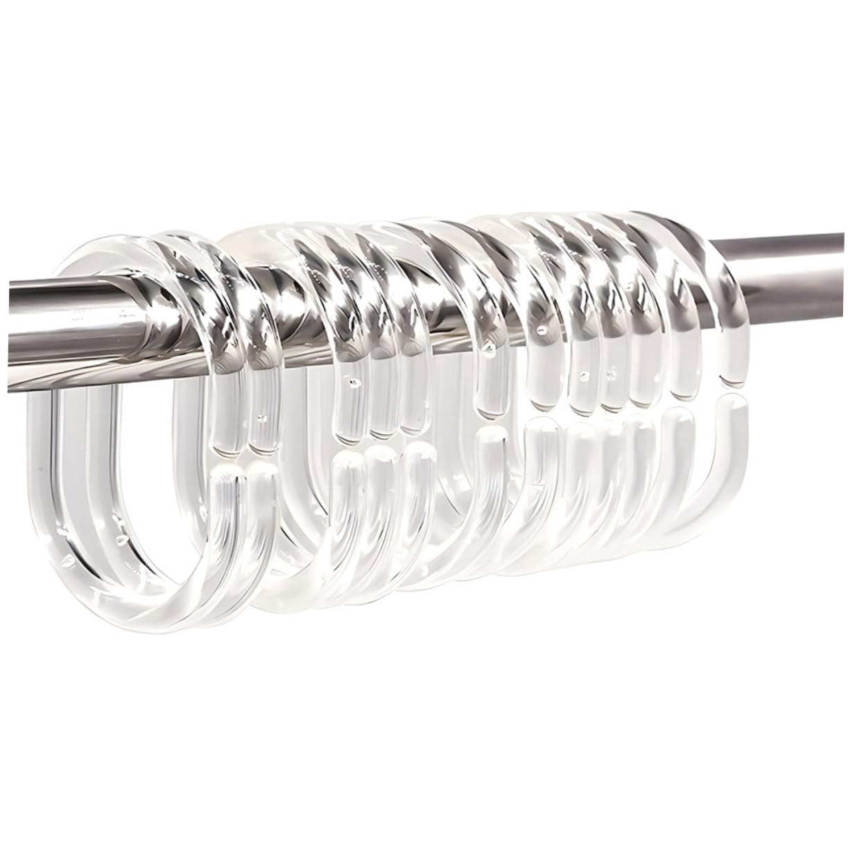 MAGICLULU 192 Pezzi Anello per Appendere della Doccia Decoro casa accessoribagno Ganci Trasparenti per Tende grucce Ganci per Tende Forniture per Tende da Bagno