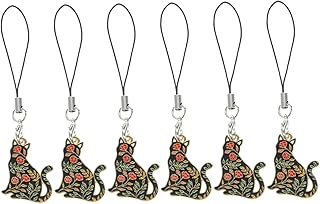 BUTIFULSIC 6 peças de alça de telefone celular cordão de pulso para transporte de animais de estimação alça de câmera cordão de telefone charme pulseira de desenho animal charme de telefone charme liga de telefone correntes e pingentes, 9.5x2.2cm, Couro sintético, Sem Pedra Preciosa