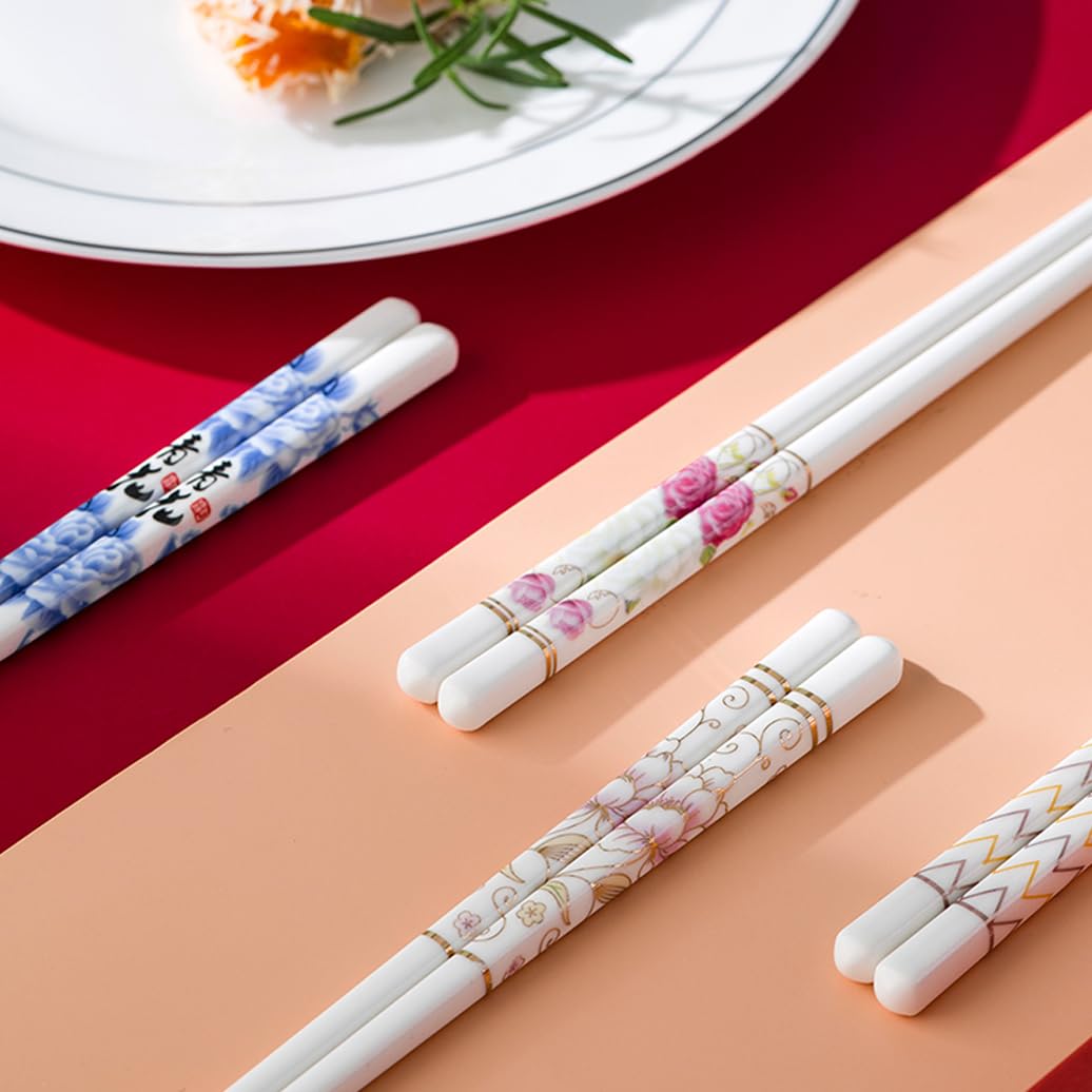 ZHOUXIAO Boîne-Cadeaux Chinois en Porcelaine Boîte-Cadeau, 10 Paires Rétablissements De Baguettes De Vaisselle Réutilisables Lave-Vaisselle Réutilisable Ensemble De Cadeaux O