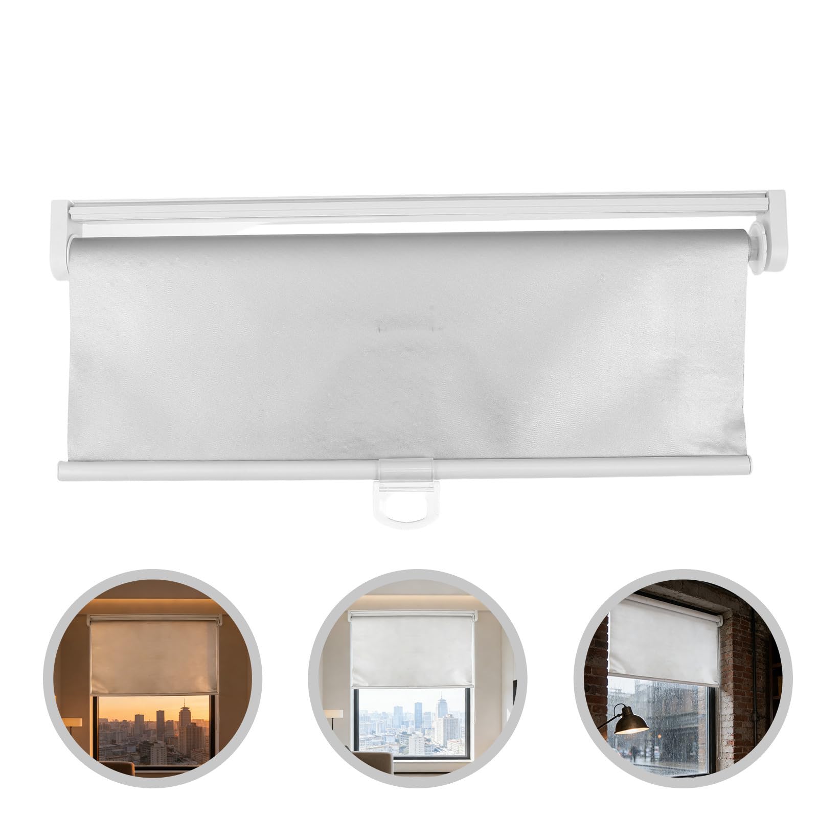 Toddmomy Store Enrouleur Occultant et Isolation Thermique Blanc sans Fil Protection UV pour Porte et Fenêtre, pour Salon et Bureau à Domicile