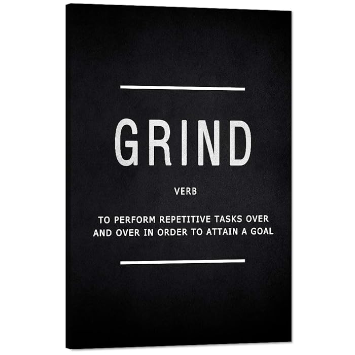 Buy Grind Verb Motivational Wall Art Inspiring Motto Painting Prints on