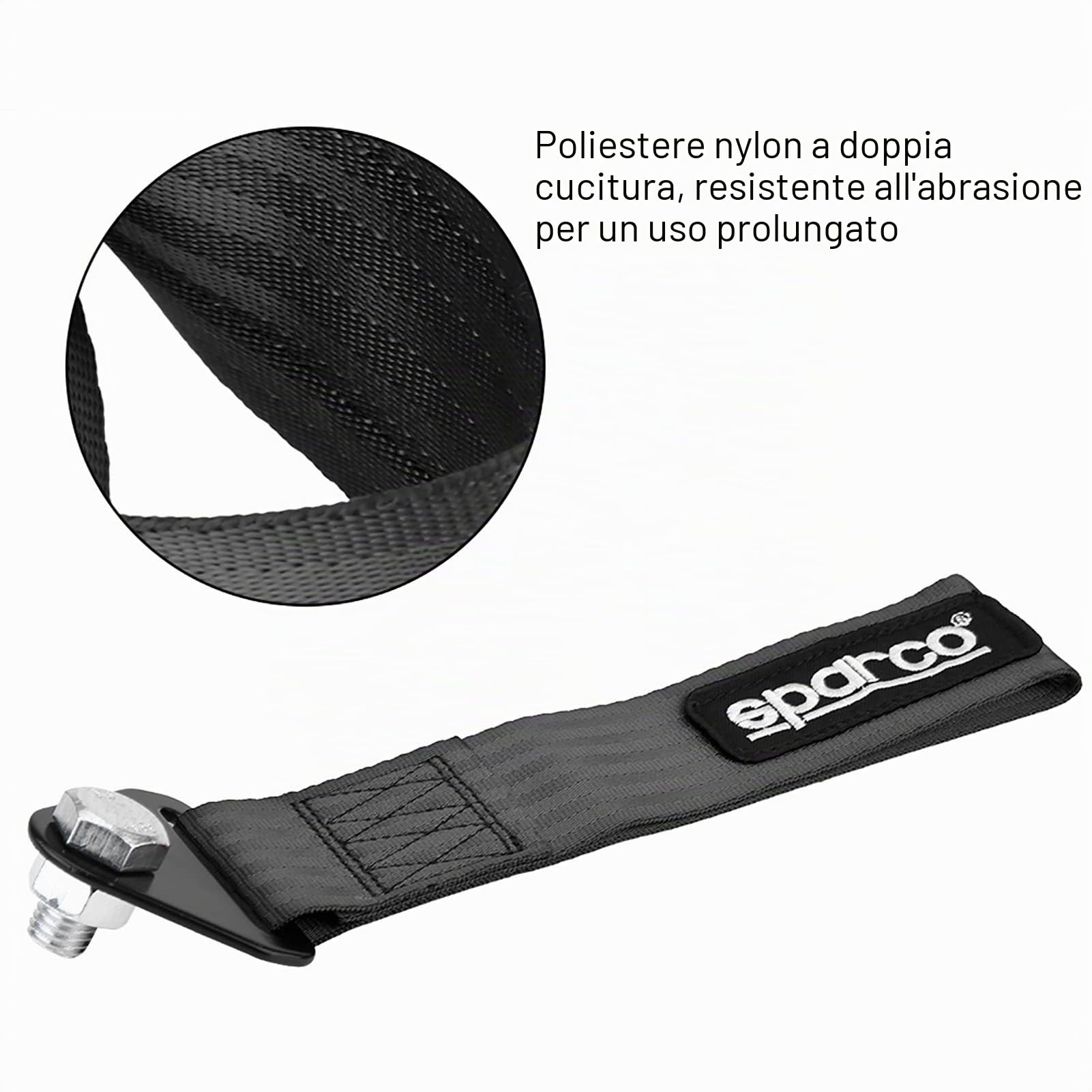 Cinghia Traino Universale ad alte Prestazioni Corda Traino Ricambio per Auto ad Resistenza Trailer Veicolo di Emergenza Rimorchio Corda per Gancio Traino Paraurti Anteriore Posteriore (Nero)