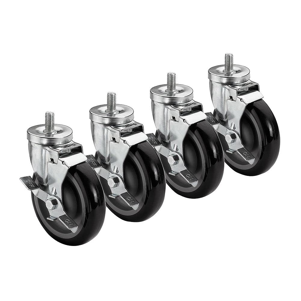 MWS502 車輪2軸セット5インチゲージ車輪径 79mm 耐荷重 75kg Amazon | 車輪径2インチ ブレーキ付きフラットキャスター 耐荷重