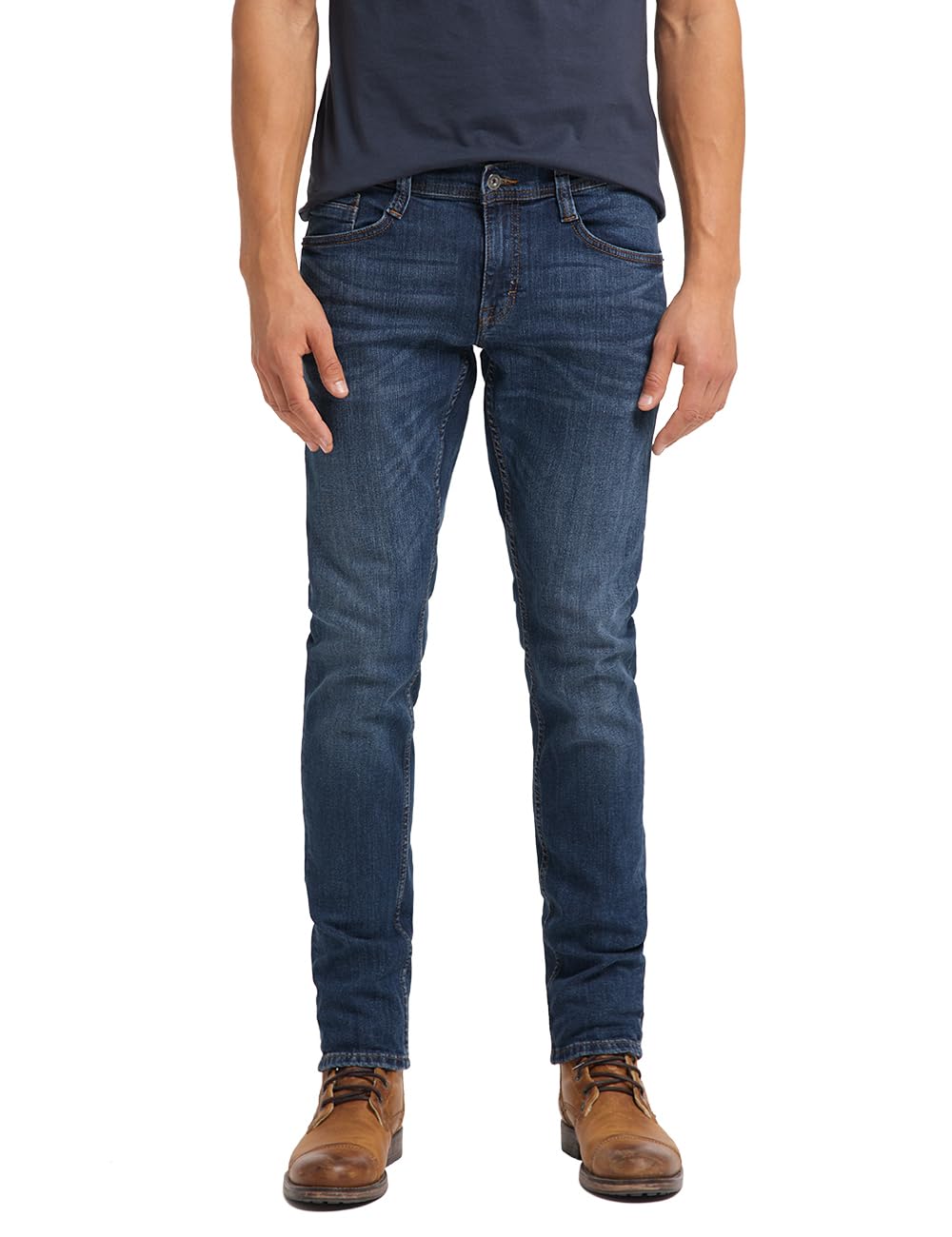Mustang Men's Blue Jeans Stretch Oregon Tapered Fit Jeans Trousers Denim Grey Black 30 31 32 33 34 36 38 40, Mid Denim (1009374-883), 34 W/30 L