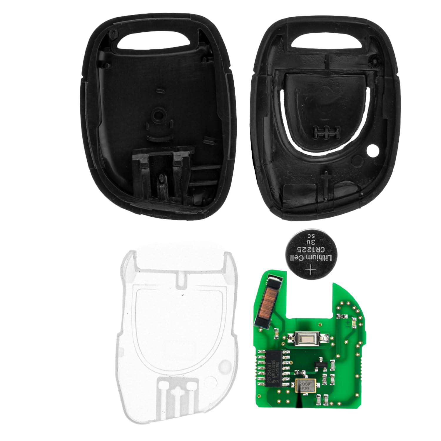 MT-KEY 2 Tasten Auto Fernbedienung 434MHZ kompatibel mit Renault Master II Clio II III Symbol Kangoo KC Twngo I Opel Movano A 433,05MHz Funk Schlüssel