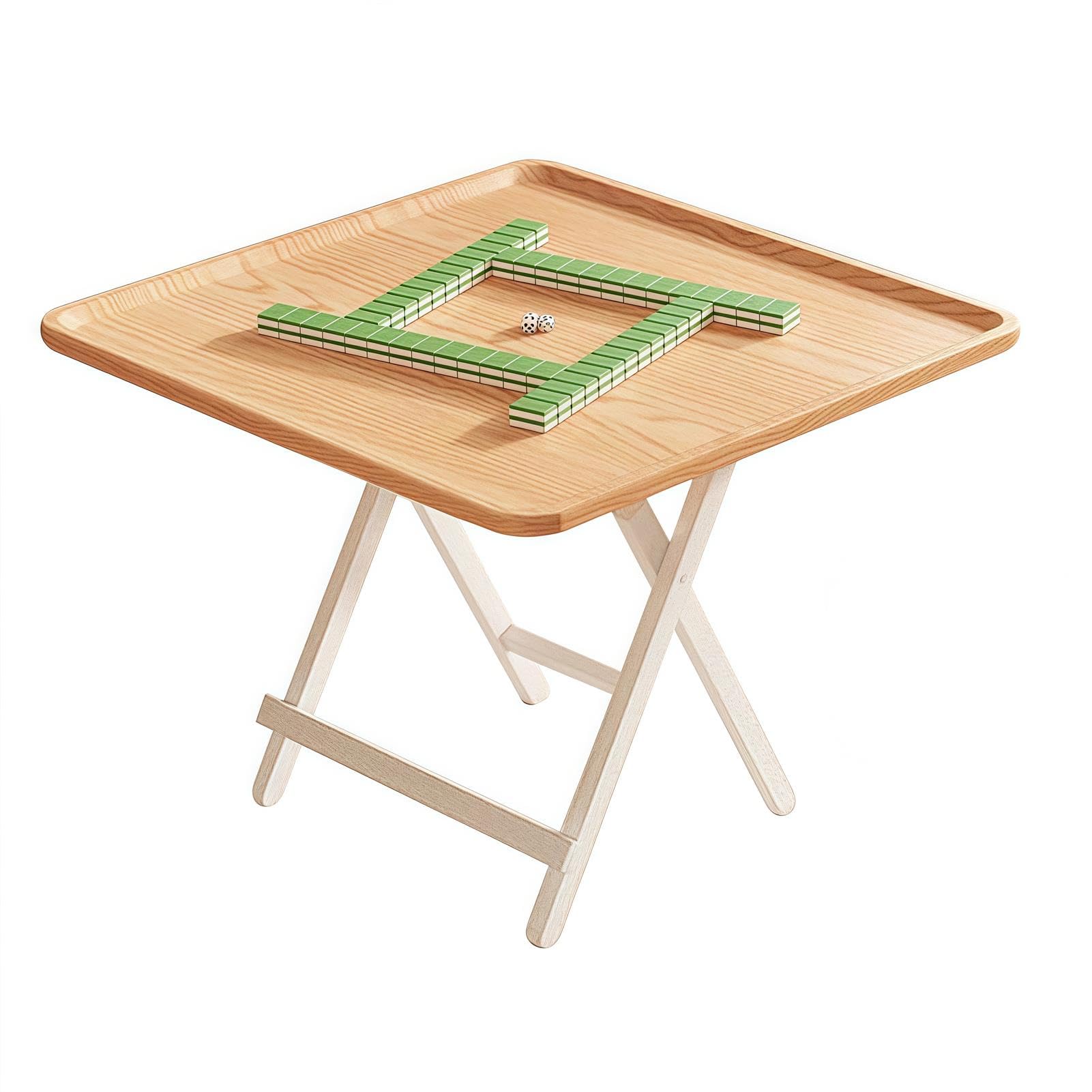 Składany drewniany stół jadalny dla 24 osób oszczędzający miejsce design idealny do gier karcianych mahjong i gier planszowych w domu lub mieszkaniu