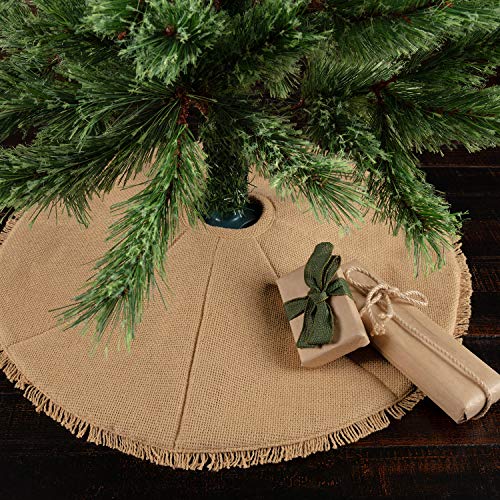 VHC Brands Festive Burlap Solid Color Cotton Farmhouse Christmas Decor Round 21