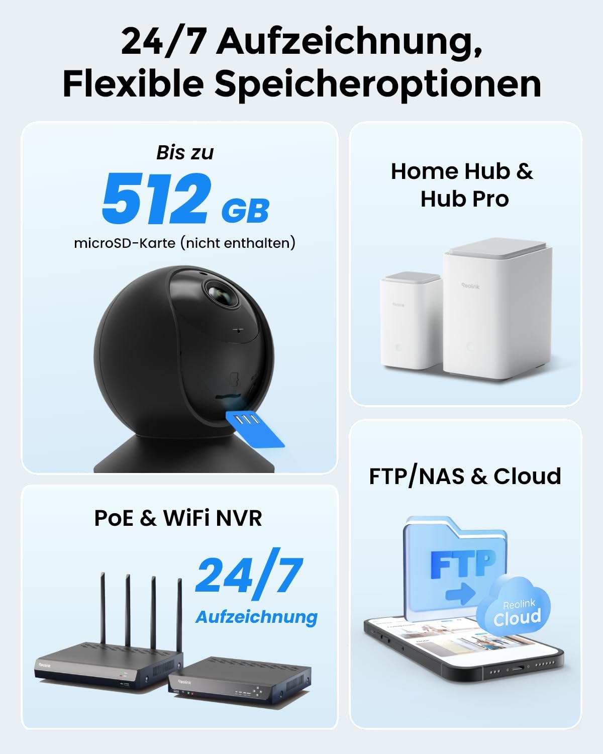 Reolink 2K WLAN Kamera Indoor, Hund Haustier Kamera Babyphone | 355° Schwenk & 50° Neigung, IR-Nachtsicht, 2-Wege-Audio, Baby Monitor mit Personen-/Haustiererkennung, E1 Schwarz