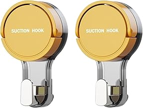 REWOP Adhesive Wall Hooks for Heavy Items Stainless Steel, PVC, ABS Nail Free Seamless Adhesive Non-Trace No Drilling Installation Hanging, Waterproof Screws Wall Hook (Suction Hooks, 2)