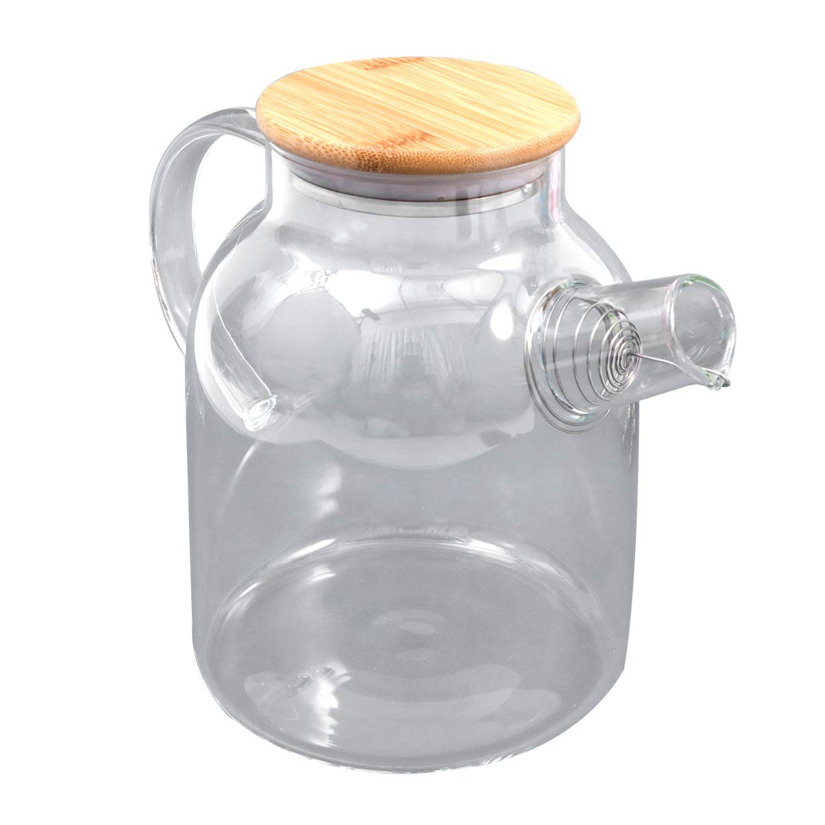 Pichet à Jus en Verre 1, 6 L avec Couvercle en Bambou