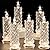 SupBri Rose Shadow LED Flameless Candles, 6PCS Romantic Battery Operated Candles Led Pillar Candles for Valentine's Day Romantic Propose Anniversary Wedding Decorations(White, D 2.5" x H 7.2")