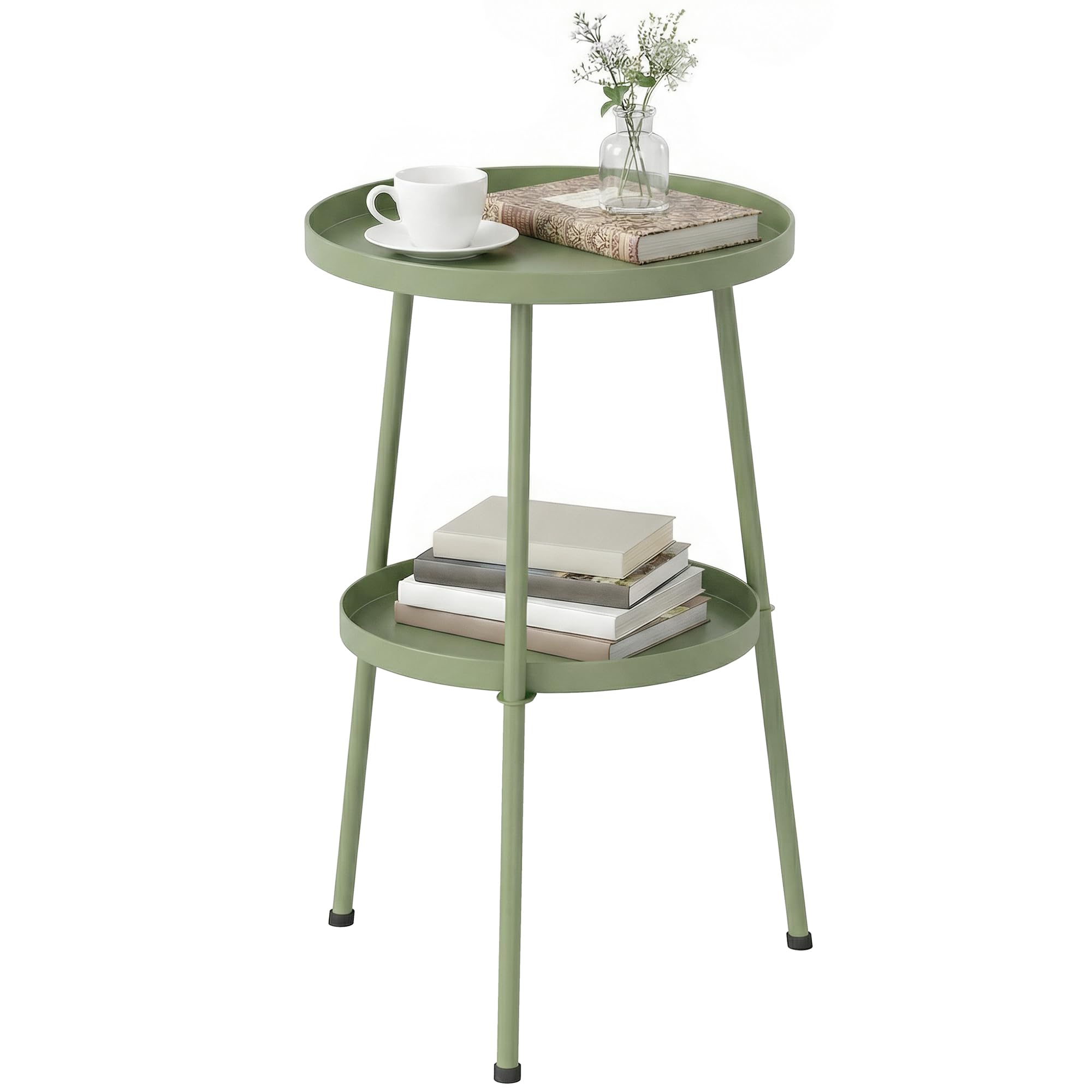 Table basse ronde vert clair Outsunny idéale pour embellir votre balcon ou salon