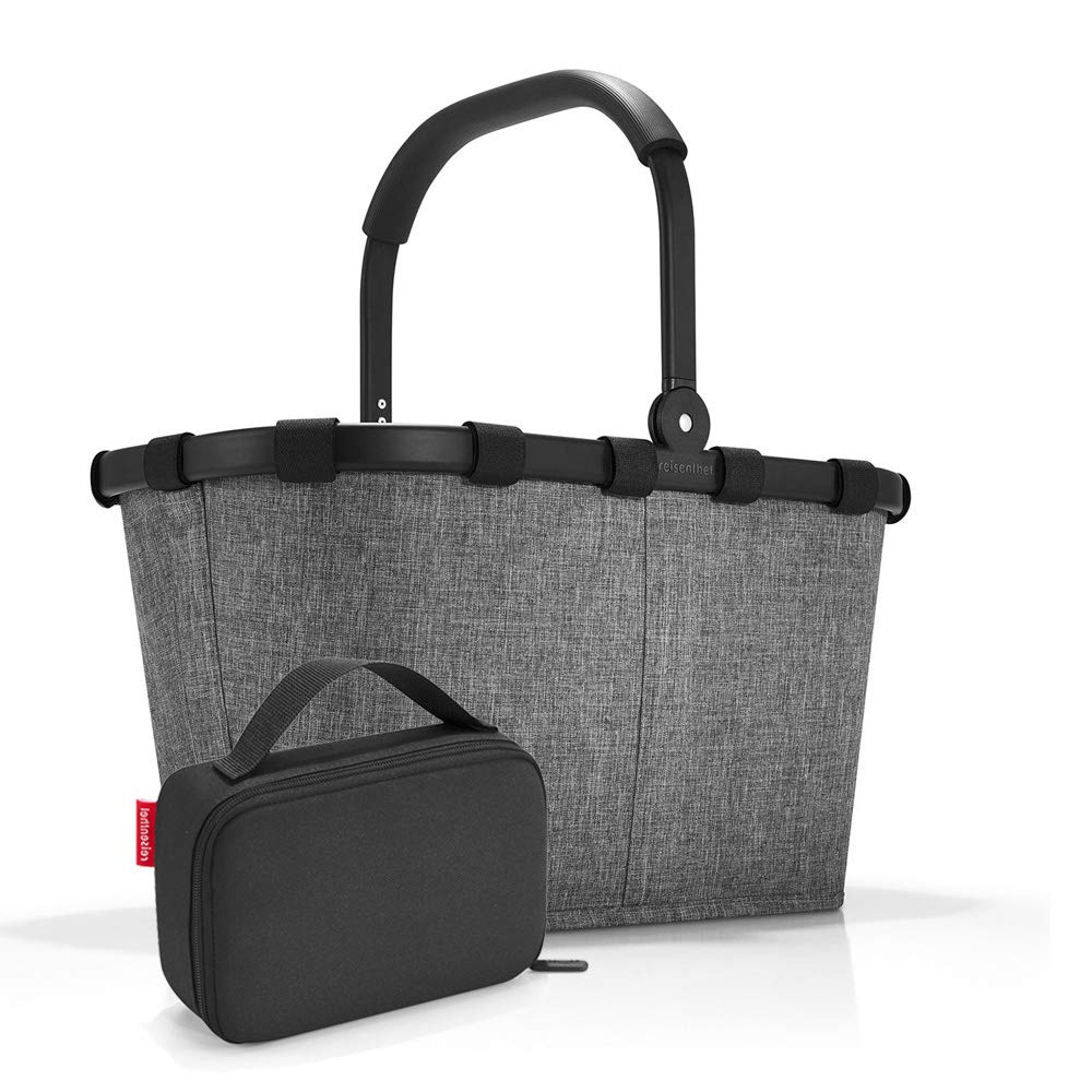 Set carrybag BK, thermocase OY, SBKOY Einkaufskorb mit Kleiner K?hltasche, Twist Silver + Black (70527003)