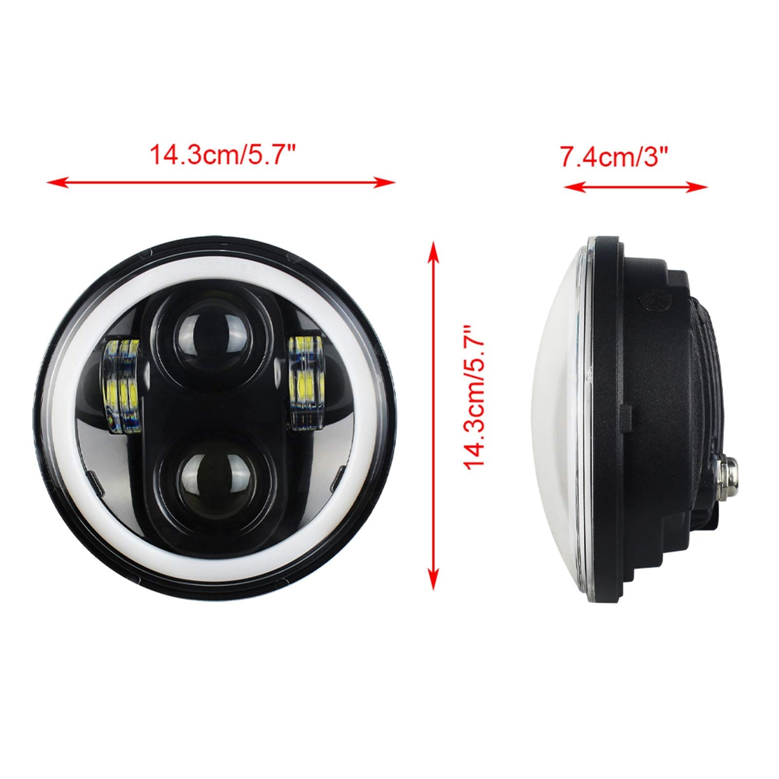 Indicatori Direzione Moto 5.75 Pollici Nero Proiettore Del Faro Dell'alone Ad Anello Ad Alto Raggio Basso Moto 5 DRL Signal Signal Uso Adatto Per Sportster Dyna Iron 883