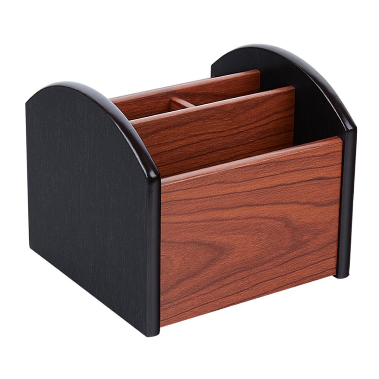 GALPADA Organizador de Almacenamiento de Madera para Escritorio Portalápices Multifuncional Compartimentos Caja Contenedor para Oficina Diseño Moderno Veta Natural Adecuado para
