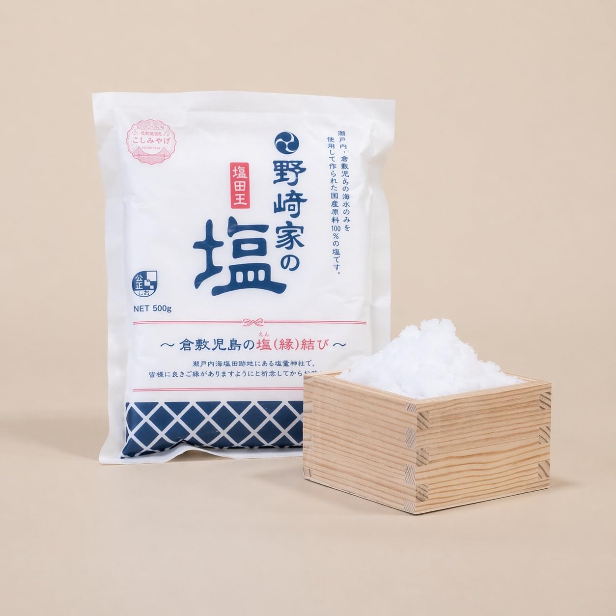 Amazon.co.jp: 野﨑家の塩 国産原料100％ 海水塩 無添加 海水のみ 500g