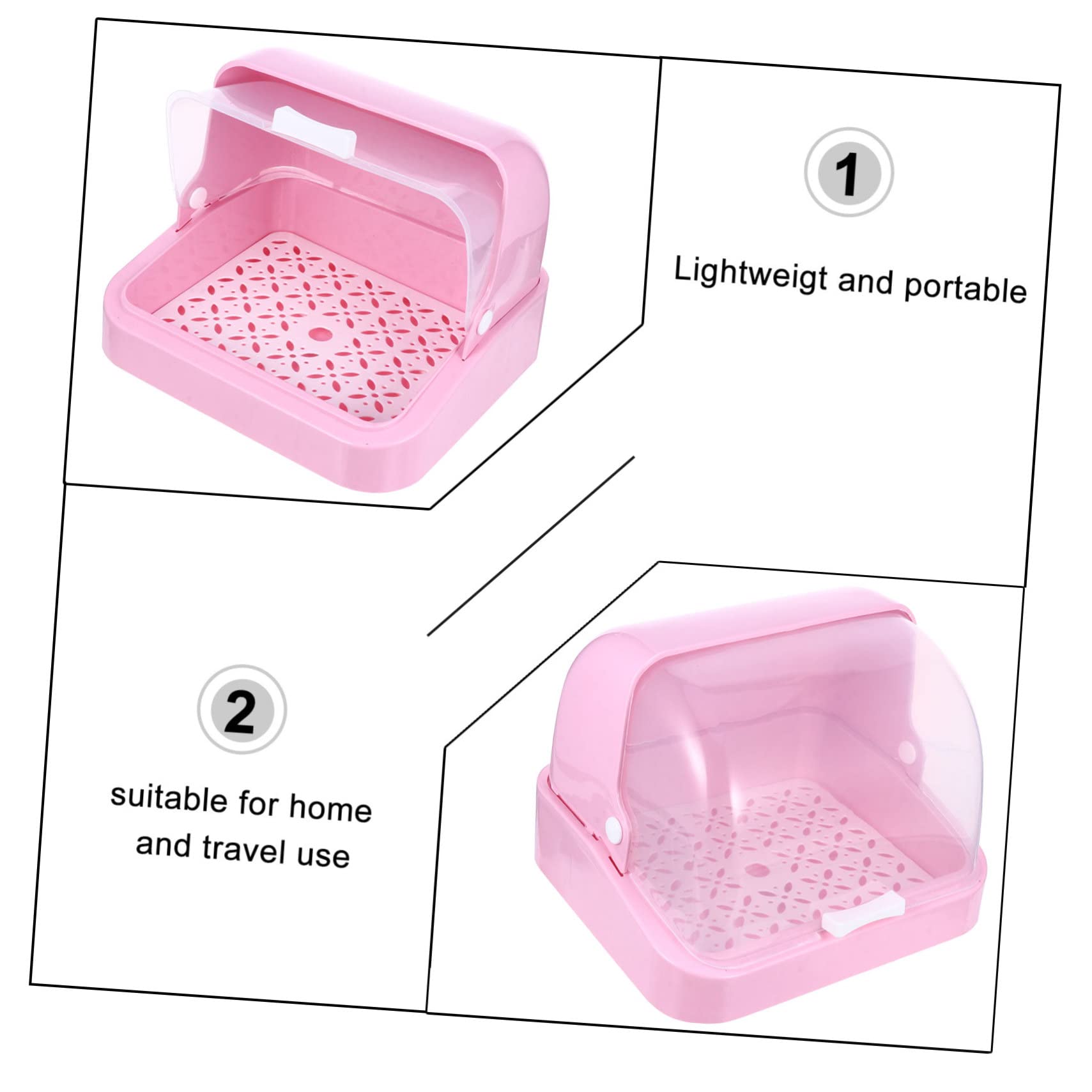 ABOOFAN Aufbewahrungsbox für Babyflaschen, Rosa, Pp, mit Abtropfschale
