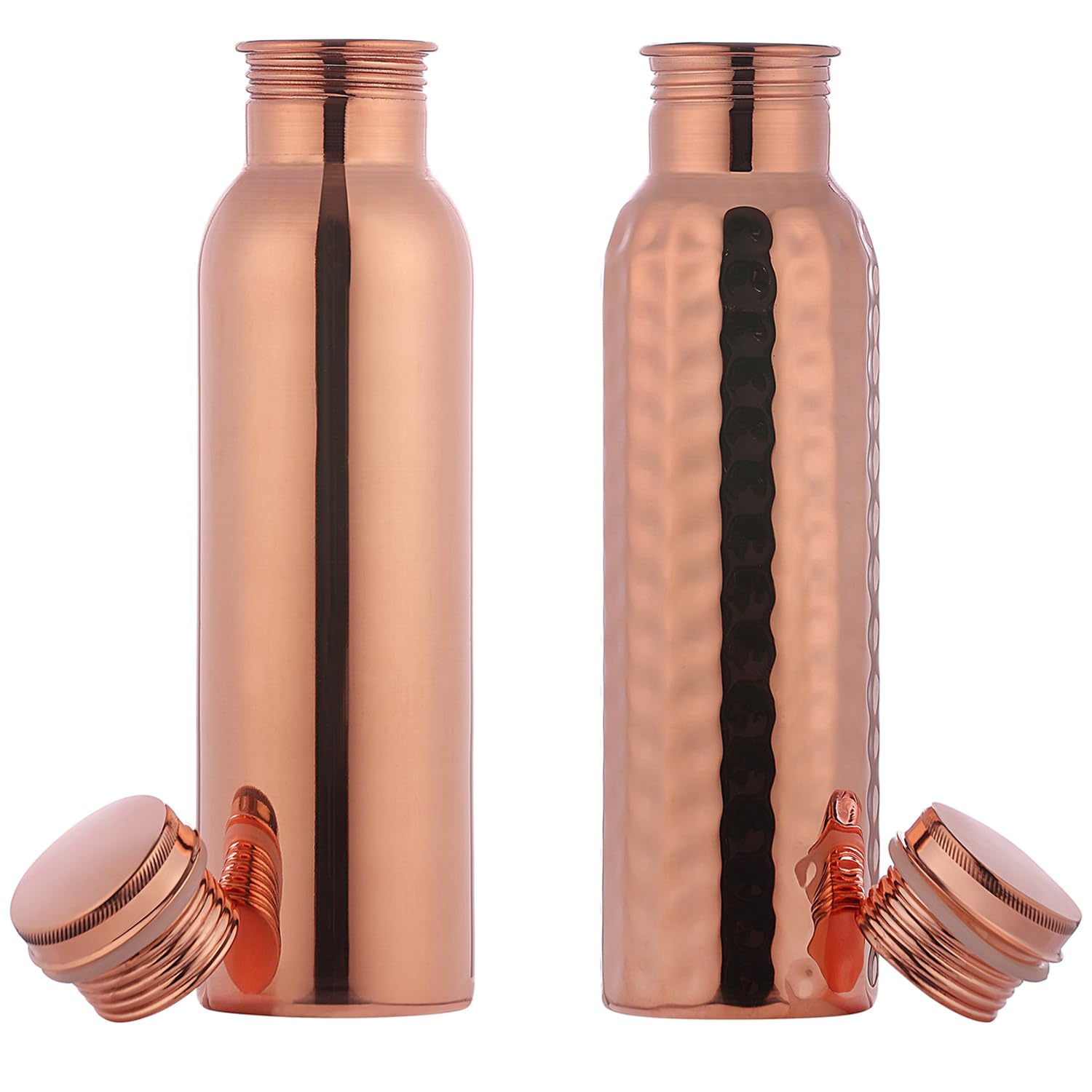 Bouteille Eau Cuivre Pur 500 Ml - Anti-Fuite, Large Goulot - Fabriquée Inde