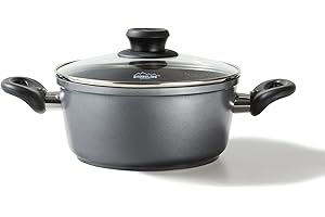 Stoneline® Granite Mineral Cooking Pot With Glass Lid, 24 cm, Gray