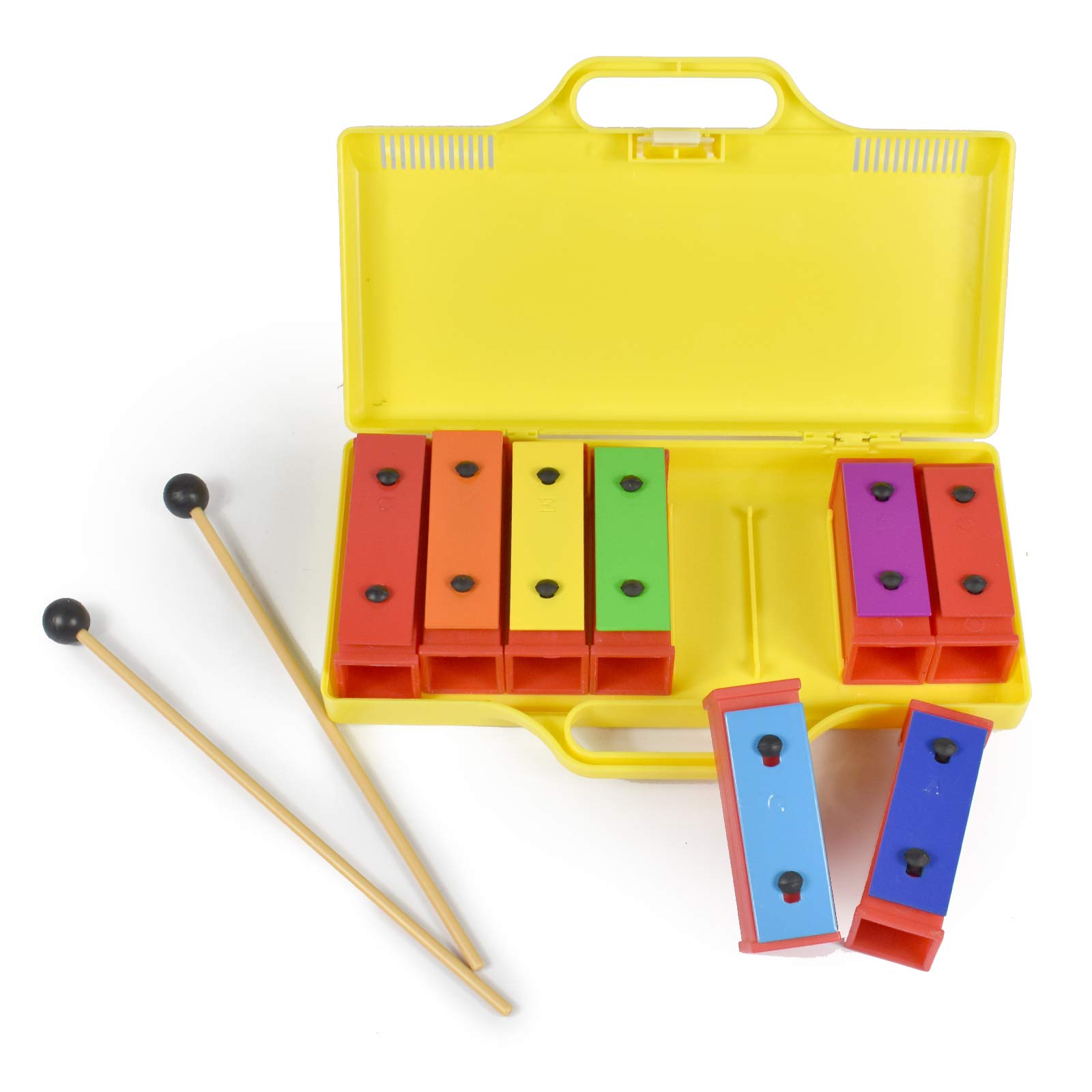 ENNBOM 8 Notes Chromatic Xylophone Glockenspiel Resonator Bells with Yellow Case