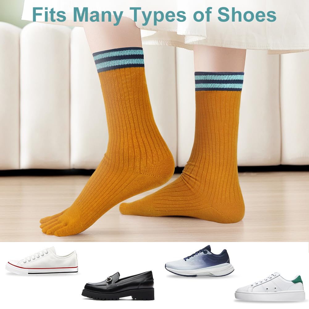 flintronic 4/5 Paia Calzini da Donna con Dita, Sportivi in ​​Cotone Traspirante, Morbide e Calde