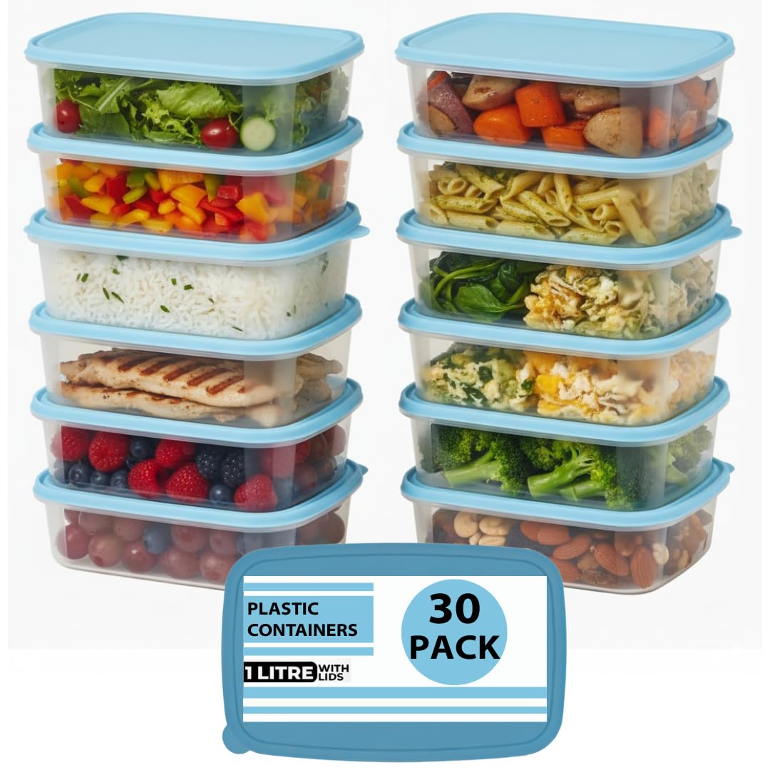 Drw Green 1L Airtight Meal Prep Containers With Lids – Leakproof, Microwave, Freezer & Dishwasher Safe, Bpa-Free Food Storage Boxes (12)