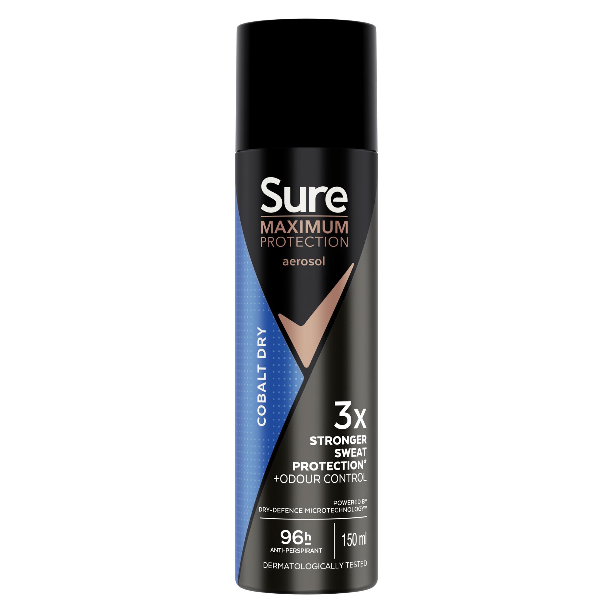 Sure Men Anti-Perspirant Deodorant Cobalt Dry 96H Maximum Protection 150ml, 24Pk