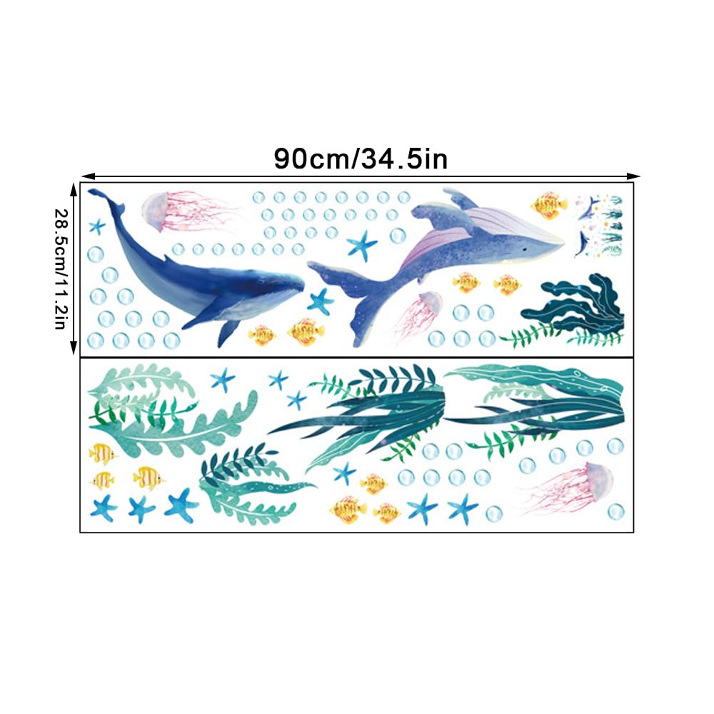 Adesivi Murali Animali Marini - Balena, Medusa, Tartaruga, Rimovibili, Per Camera Bambini - Foto 6