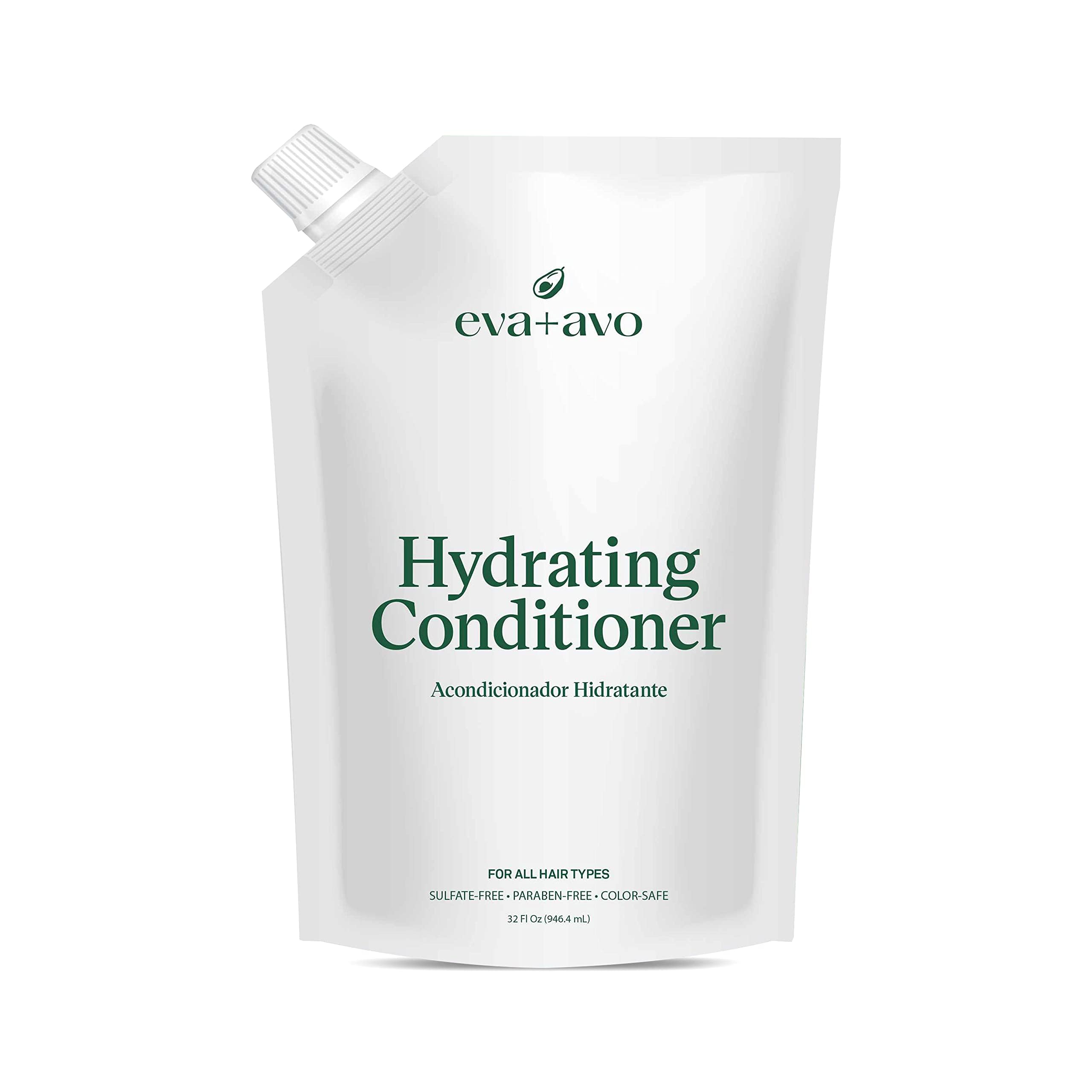 Eva + Avo Hydrating Conditioner - Moisturizing Treatment | Lightweight Formula for All Hair Types | Sulfate & Paraben Free Daily Care, 32 fl oz