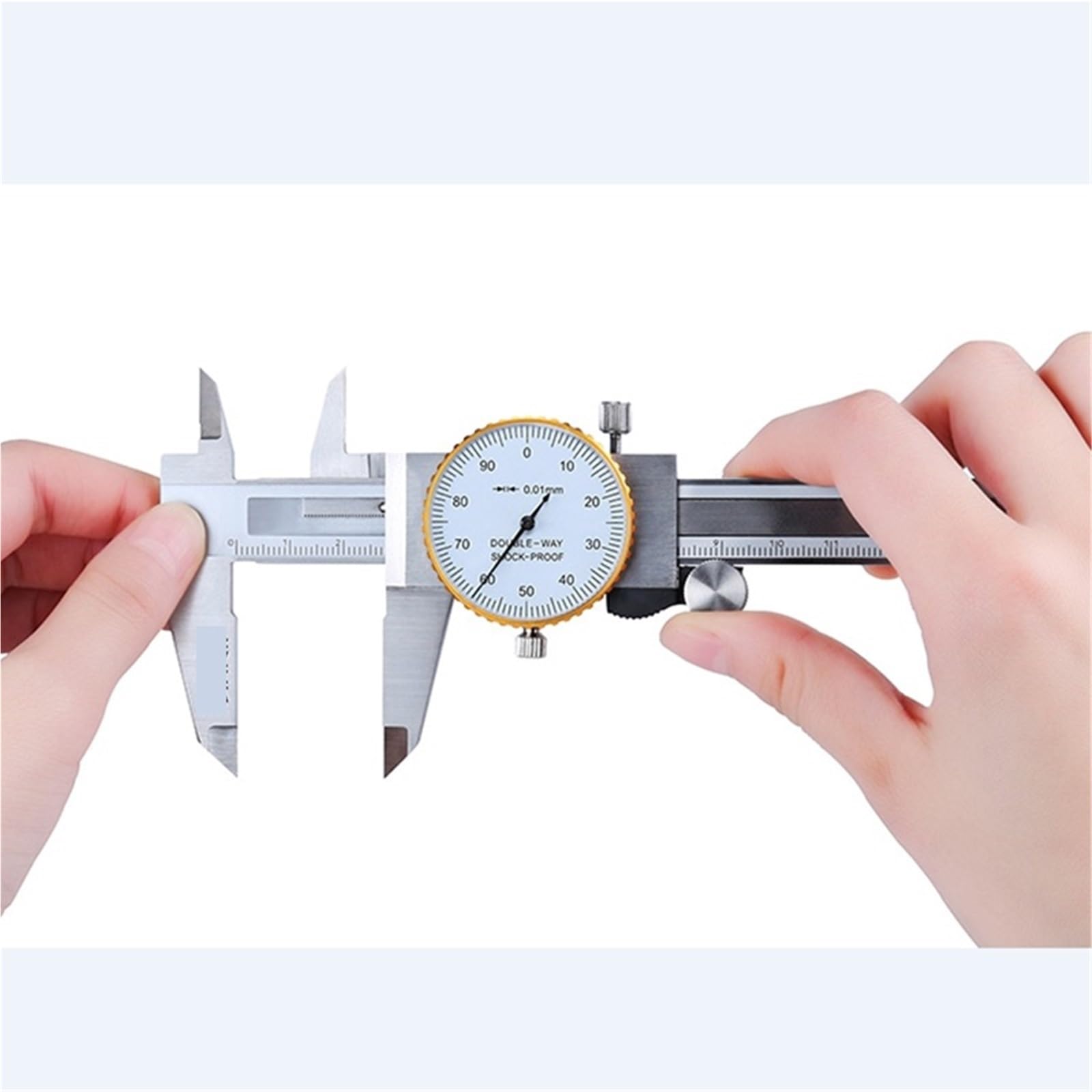 Calibradores de cuadrante de 0,01 mm Calibrador Vernier de Acero Inoxidable de 0 a 300 mm Calibradores de cuadrante Calibre métrico Herramienta de medición de 100 mm y 200 mm