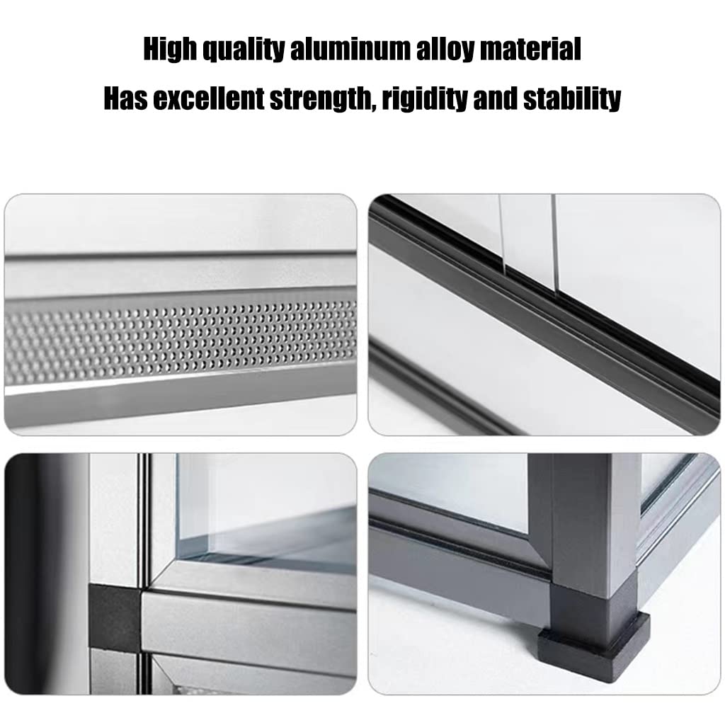 Pojemnik do hodowli zwierząt ze stopu aluminium Duże szklane terrarium dla gadów Jaszczurka Kameleon Gecko Inkubator dla zwierząt z przesuwanymi drzwiami Wentylacja na górnym ekranie (czarny 60x30x36c