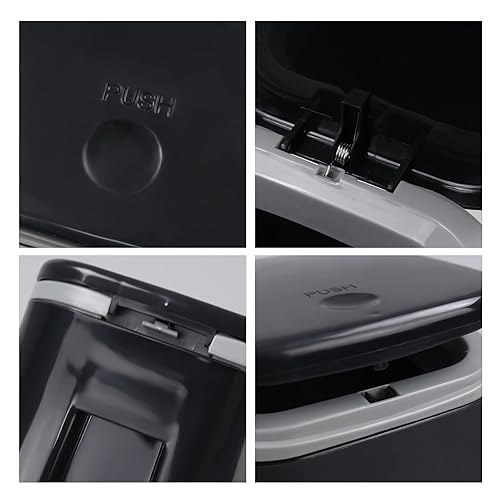 Miniatura 3 de Zopnny Papelera pequeña de plástico de 0.5 galones, mini papelera de escritorio, color negro