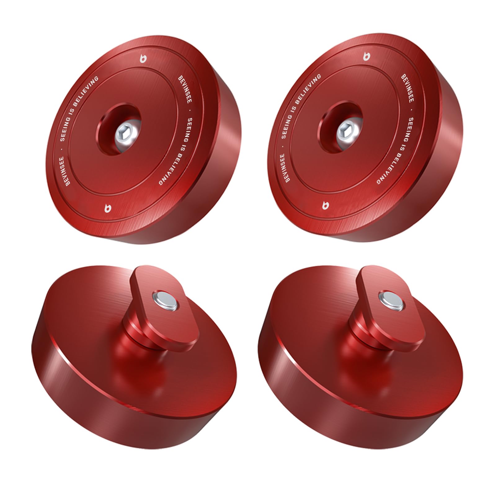 Bevinsee 4pcs Lifting Jack Pads Pucks Compatible with Corvette C5 C6 C7 GS Z06 ZR1 C8 Heavy Duty Aluminum Lift Point Adapter Pucks Essential Accessory