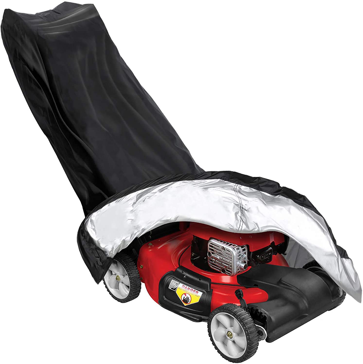 Funda Impermeable para Cortacésped – Cubierta Protectora Resistente Oxford 210D para Jardín, con Cordón Ajustable y Organizador, para Uso Exterior (191 x 110 x 67 cm)