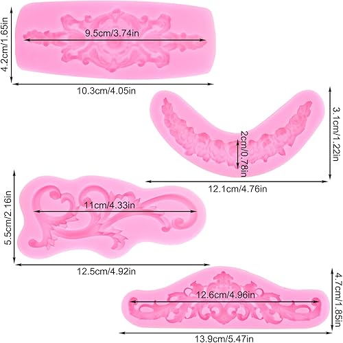 Miniatura 2 de Moldes barrocos de fondant para fondant, moldes de silicona para decoración de pasteles, decoración de cupcakes, pasta de goma de mascar de