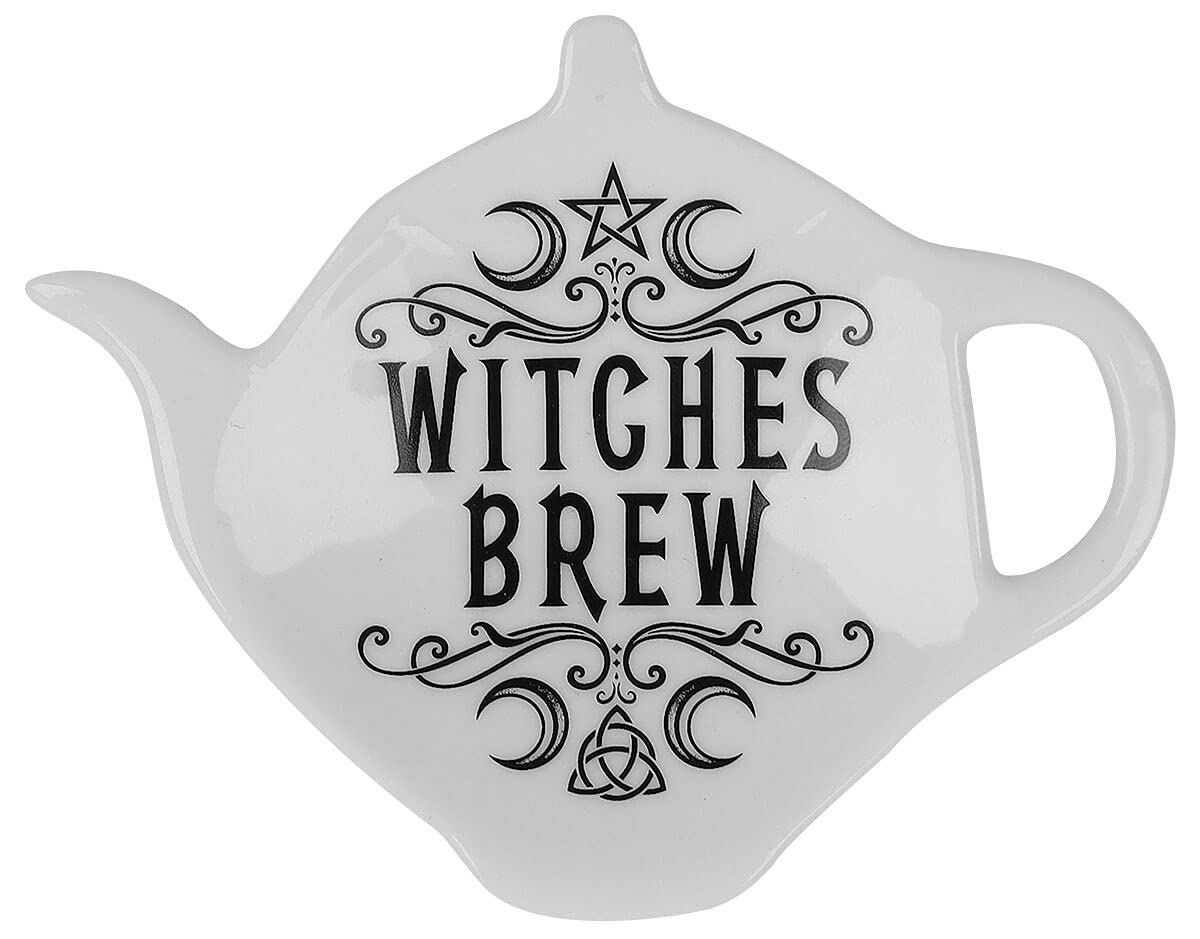 Support pour cuillère à thé Alchemy Gothic Witches Brew en céramique noire pour cuisine gothique