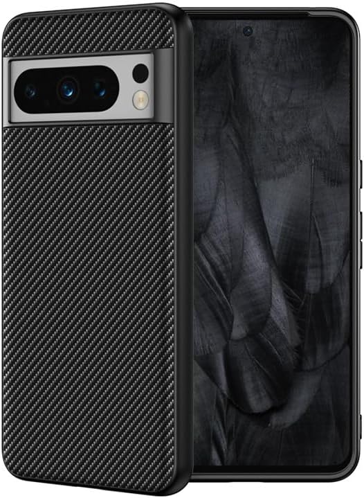Funda para Google Pixel 8 Pro, alta calidad, material de fibra de carbono, resistente a los arañazos, protección flexible, antideslizante, fibra