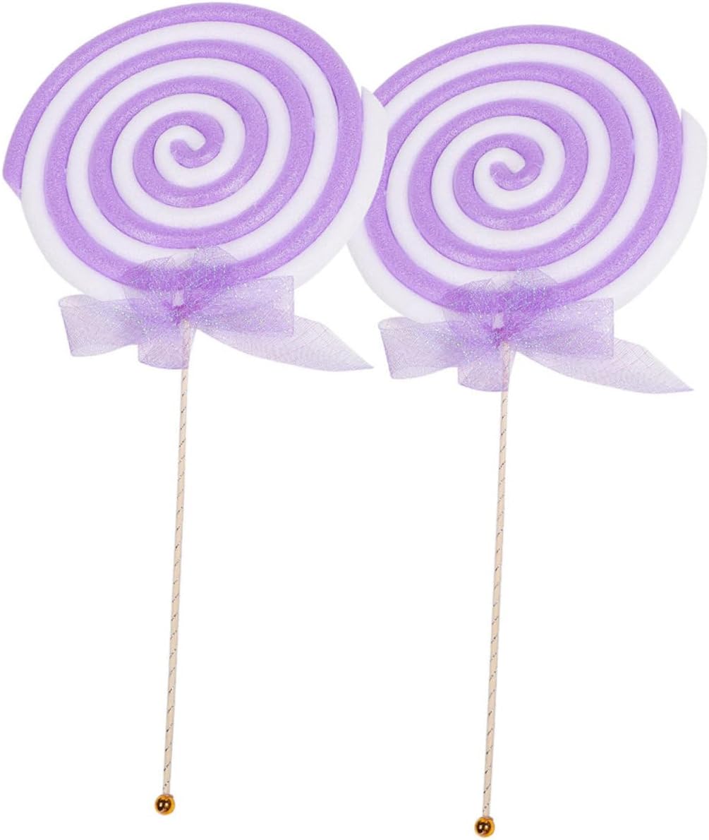 2pcs Decorative Fake Lollipop Model Prop for Party and Wedding Photography Colorful Candy Photo Props Unique Lollipop Ornaments for Event Decor