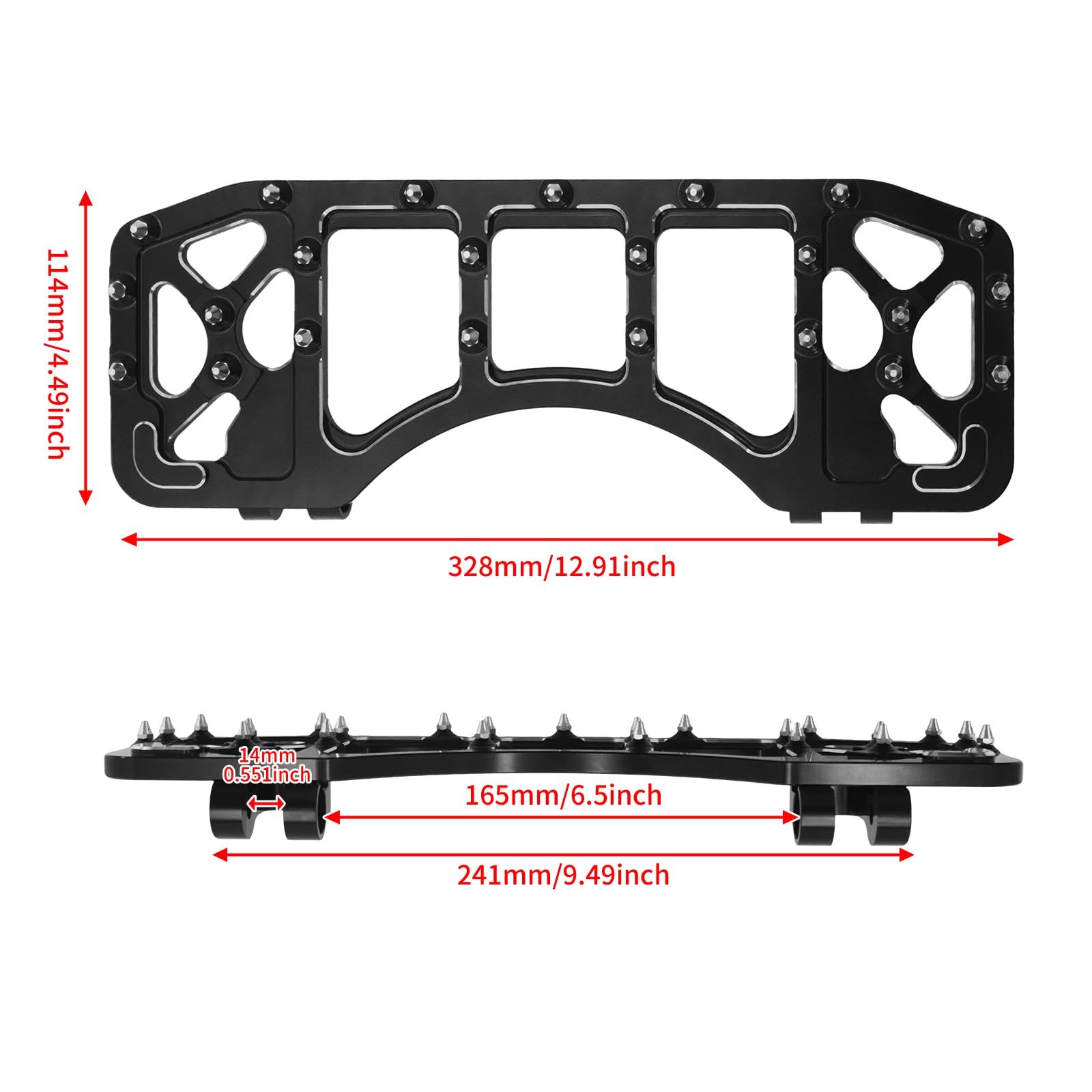 Estriberas de pie ancho CNC 360 ° Roating Chopper Bobber Front Driver Estriberas estiradas para Harley Touring Road Glide Softail FLST Dyna FLD 1 par