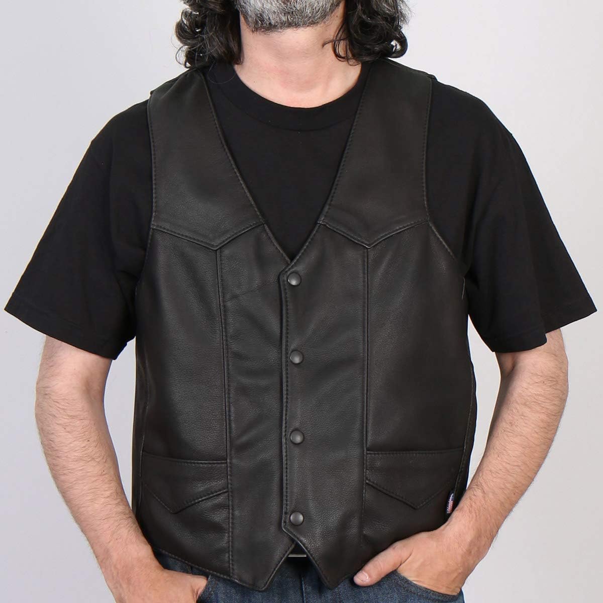Hot Leathers VSM5006 Men's USA Made Classic Premium Leather Vest - XX-Large : Automotive
